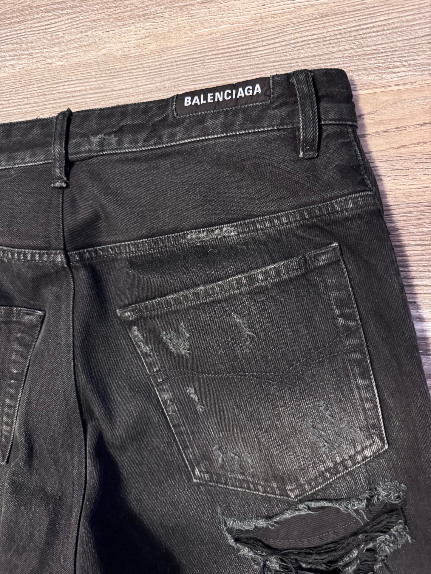 Balenciaga Black Mud Jeans