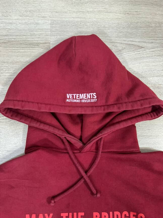 Vetements May The Bridges I Burn Hoodie