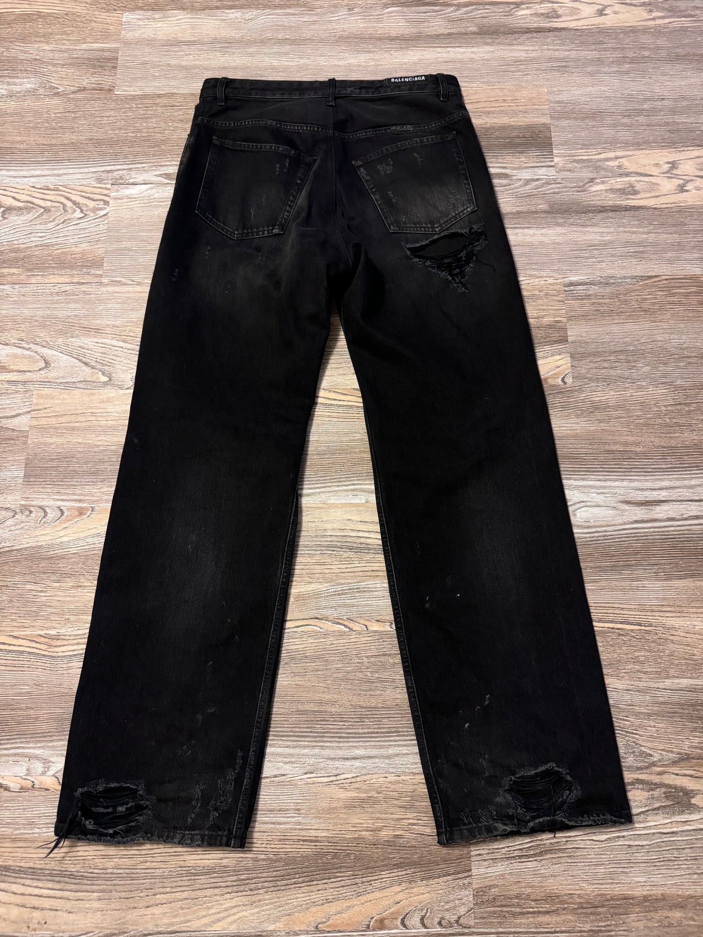 Balenciaga Black Mud Jeans
