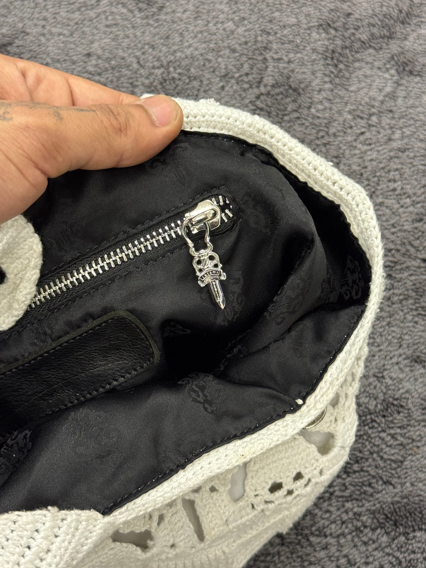 Chrome Hearts St Barths Cashmere Woven Satchel