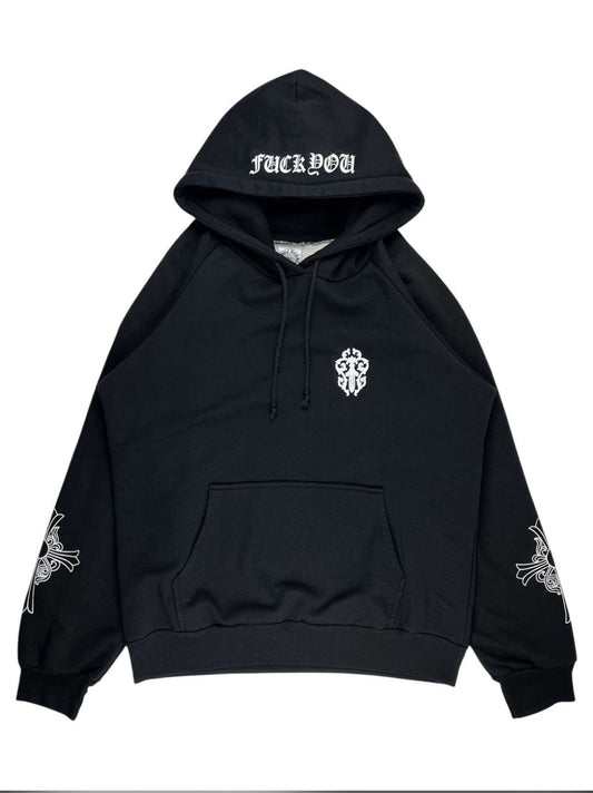 Chrome Hearts Vintage Floral Cross Sleeve Thermal Hoodie